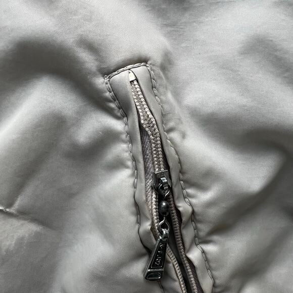 True Vintage 70s Snuggler Skiwear Ski Jacket Nylon Puffer Varisty Stripe Gray - Picture 15 of 16